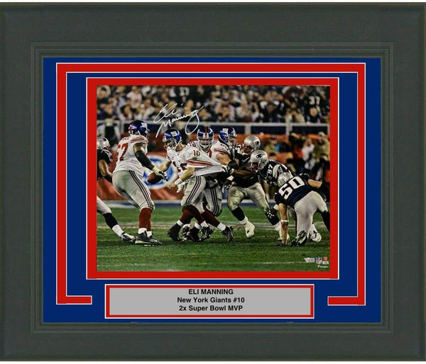 Framed Autographed/Signed Eli Manning New York Giants 16x20 Photo Fanatics COA