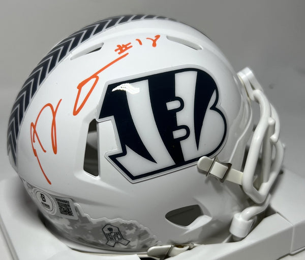 Cincy Bengals AJ GREEN Signed Riddell 2024 SALUTE Speed Mini Helmet AUTO - BAS