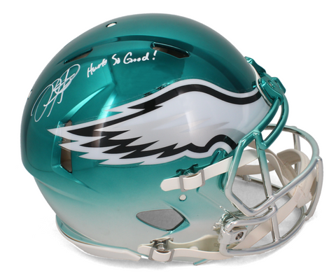 JALEN HURTS Autographed "Hurts So Good" Authentic Chrome Speed Helmet BECKETT