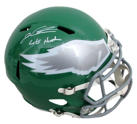 Jalen Carter Signed/Inscr Kelly Full Size Replica Helmet Eagles PSA/DNA 193661