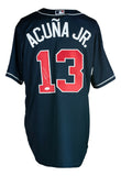 Ronald Acuna Jr. Signed Atlanta Braves Blue Nike Baseball Jersey JSA ITP