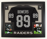 Brock Bowers Signed Las Vegas Raiders 35x43 Framed Jersey (Beckett) Pro Bowl T.E