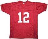 ALABAMA JOE WILLIE NAMATH AUTOGRAPHED CRIMSON JERSEY FULL NAME BECKETT 212601