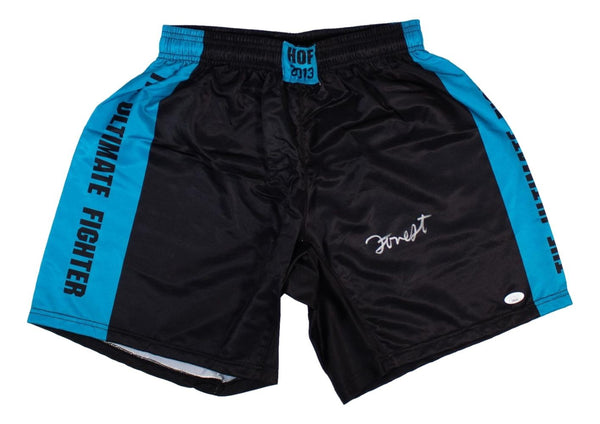 Forrest Griffin Signed Custom Black MMA Fight Trunks JSA
