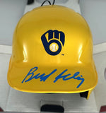 Brewers Hall of Famer BUD SELIG Signed Rawlings YELLOW Mini Helmet AUTO - JSA