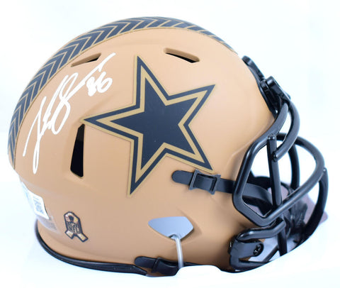 Luke Schoonmaker Signed Cowboys Salute to Service 2023 Speed Mini Helmet-Beckett