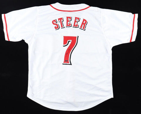 Spencer Steer Signed Cincinnati Reds Jersey (Playball Ink) 2023 Rookie 1st Base