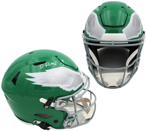 DeVonta Smith Signed Philadelphia Eagles Speed Flex Authentic K Green NFL Helmet