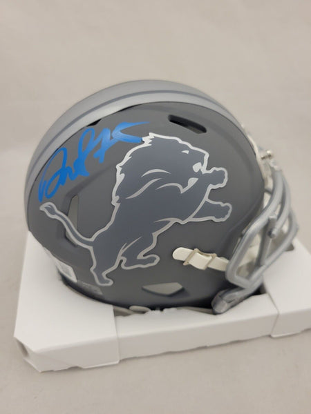 DAVID MONTGOMERY SIGNED DETROIT LIONS SLATE SPEED MINI HELMET BECKETT