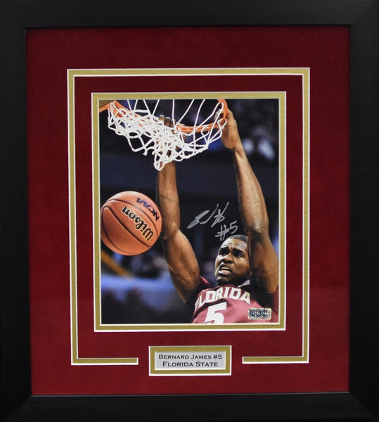 BERNARD JAMES AUTOGRAPHED FLORIDA STATE SEMINOLES FRAMED 8x10 PHOTO COA