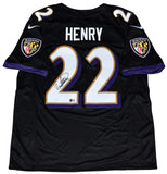 DERRICK HENRY AUTOGRAPHED BALTIMORE RAVENS #22 BLACK NIKE JERSEY BECKETT