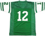 NEW YORK JETS JOE NAMATH AUTOGRAPHED GREEN JERSEY BECKETT BAS WITNESS 237707