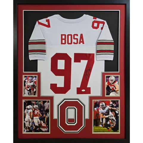 Joey Bosa Autographed Signed Framed White Ohio State Jersey BECKETT