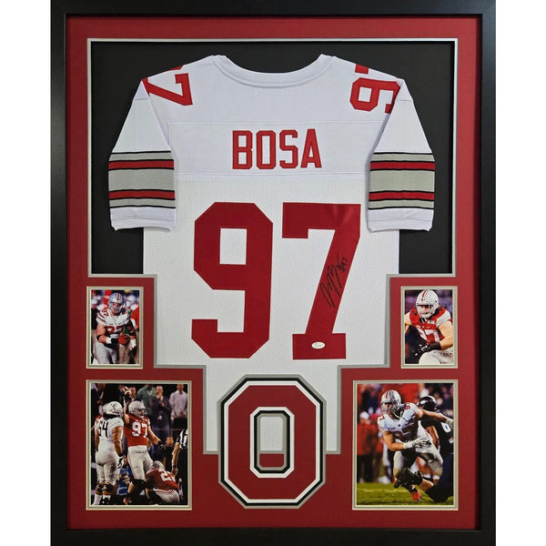 Joey Bosa Autographed Signed Framed White Ohio State Jersey BECKETT