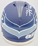 Matt Hasselbeck Signed Seattle Seahawks Blue Speed Mini Helmet Beckett Wit