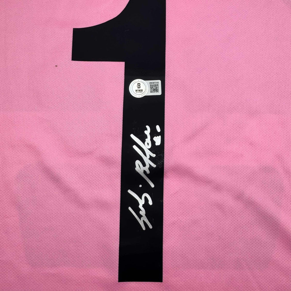 Autographed/Signed Gianluigi Buffon Juventus Pink Soccer Jersey Becket ...