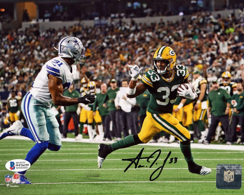 AARON JONES SIGNED AUTOGRAPHED GREEN BAY PACKERS COWBOYS WAVE 8x10 PHOTO BECKETT