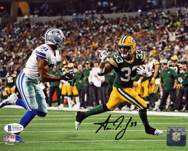 AARON JONES SIGNED AUTOGRAPHED GREEN BAY PACKERS COWBOYS WAVE 8x10 PHOTO BECKETT