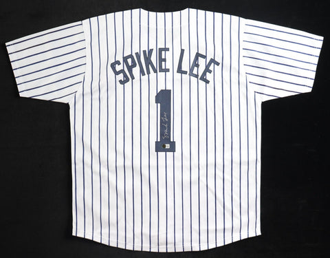 Spike Lee Signed New York Yankees Home Pinstriped Jersey (Beckett) #1 Yankee Fan