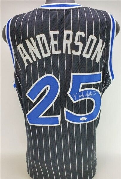 Nick Anderson Signed Orlando Magic Black Pinstriped Home Jersey (JSA COA)