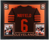 Baker Mayfield Signed Cleveland Browns 35 x 43 Framed Jersey (Beckett Hologram)
