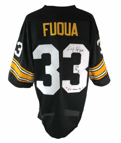 John Fuqua Signed Steelers Jersey Inscr. "I'll Never Tell" & "SB IX X" (JSA COA)