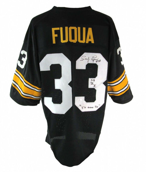 John Fuqua Signed Steelers Jersey Inscr. "I'll Never Tell" & "SB IX X" (JSA COA)