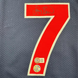 Autographed/Signed Larry Bird USA Blue 1992 Dream Team Jersey Beckett BAS COA