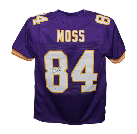 Randy Moss Autographed/Signed Pro Style Purple Jersey Beckett 29993