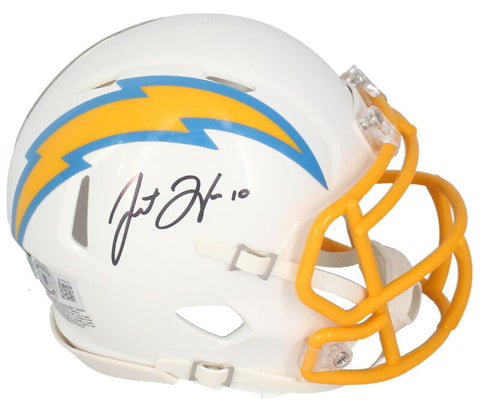 Justin Herbert Autographed Los Angeles Chargers Mini Speed Helmet Beckett