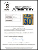 GOLDEN STATE WARRIORS STEPHEN CURRY AUTOGRAPHED YELLOW JERSEY BECKETT BAS 212453