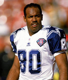 Alvin Harper Signed Blue Cowboys Jersey (JSA) 1st Round Dallas Draft Pick 1991