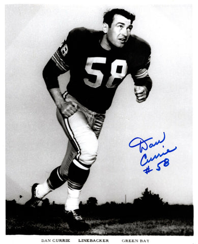 Packers Linebacker DAN CURRIE (d) Signed 8x10 Photo #1 AUTO - 61 & 62 NFL Champ