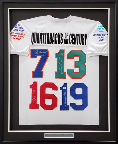 QB's Of The Century Auto Framed Jersey 4 Sigs Montana PSA/DNA Z03599