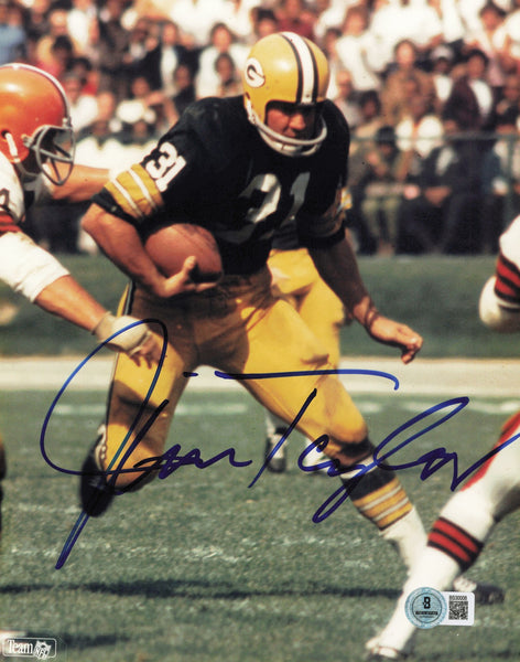 Jim Taylor Autographed 8x10 Photo Green Bay Packers Beckett BAS QR #BS32008