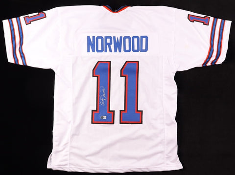 Scott Norwood Signed Bills Home Jersey (Beckett) Buffalo Place Kicker 1985-1991