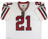 Falcons Deion Sanders "HOF 2011" Authentic Signed White M&N Jersey BAS Witnessed