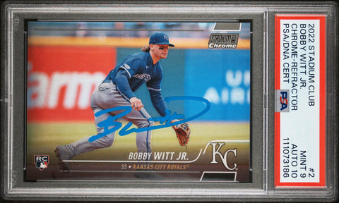 Bobby Witt Jr. Signed 2022 Stadium Club CR #2 RC Card 9 Auto 10! PSA/DNA Slabbed
