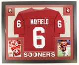 Baker Mayfield Signed Oklahoma Sooners 35"x 43" Framed Jersey (Beckett) Bucs Q.B