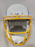 OMARION HAMPTON SIGNED LOS ANGELES CHARGERS SPEED REPLICA HELMET BECKETT QR