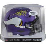 Adrian Peterson Autographed Minnesota Vikings Mid-Size Midi Helmet Beckett 55273