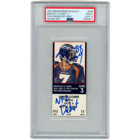 Tony Gonzalez Signed Kansas City Chiefs NFL Debut PSA 2 Ticket Slab PSA 47437