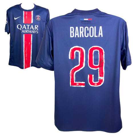 Bradley Barcola Signed PSG Soccer Jersey #29 with Beckett Witness
