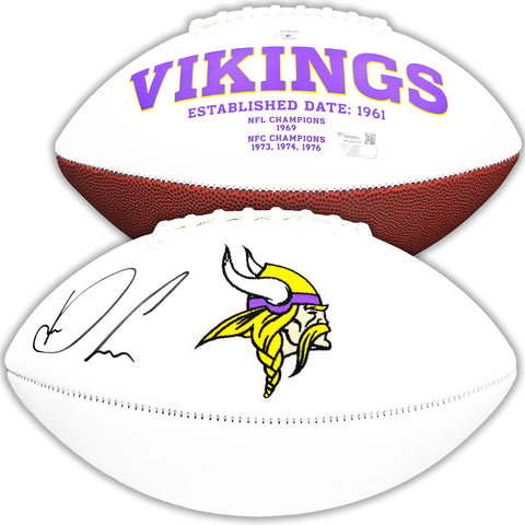 DALVIN COOK AUTOGRAPHED SIGNED VIKINGS WHITE LOGO FOOTBALL FANATICS HOLO 218724