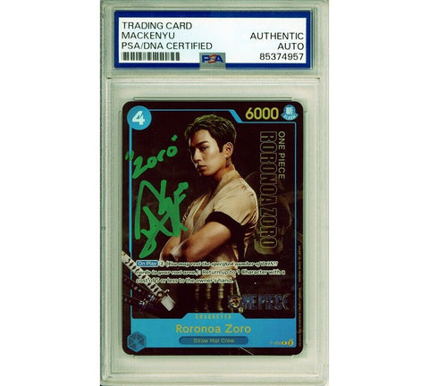 Mackenyu Signed One Piece Live Action Roranoa Zoro P-056 Encapsulated Game Card