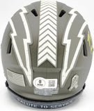 RON MIX AUTOGRAPHED CHARGERS SALUTE TO SERVICE MINI HELMET HOF BECKETT 230075