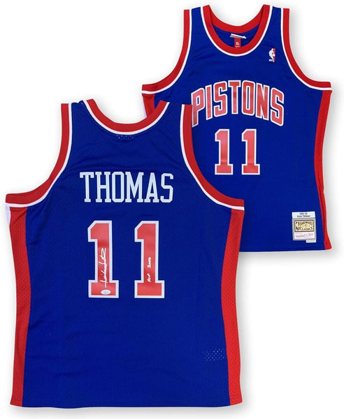 Isiah Thomas Autographed Detroit Pistons M&N Swingman Jersey HOF 2000 JSA COA