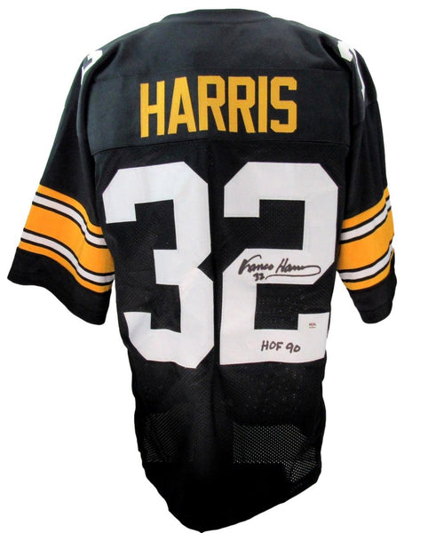Franco Harris HOF Signed/Inscr Steelers Custom Football Jersey PSA/DNA 197430