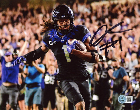 QUENTIN JOHNSTON AUTOGRAPHED TCU HORNED FROGS 8x10 PHOTO BECKETT