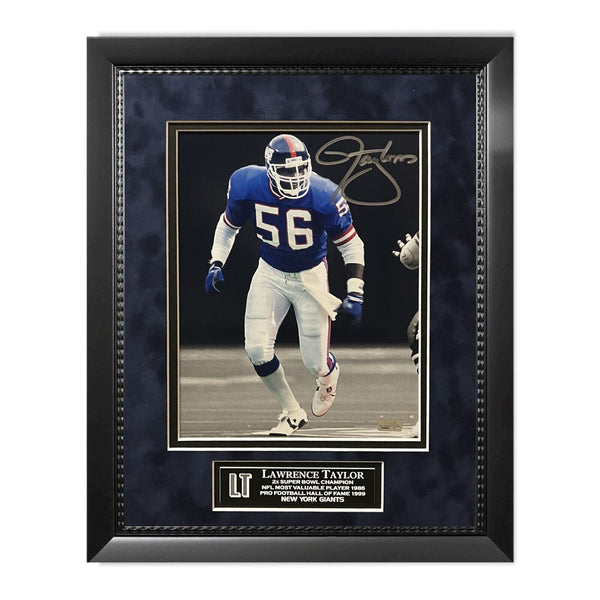 Lawrence Taylor Signed Autographed 8x10 Photograph Framed to 11x14 NEP